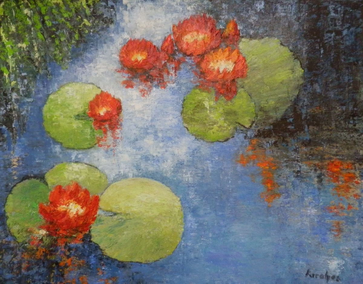 Lake with lilies by Maria Karalyos