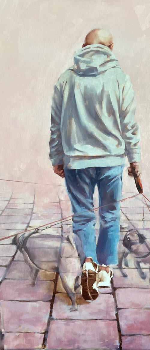 Self-portrait with a pug. by Igor Shulman