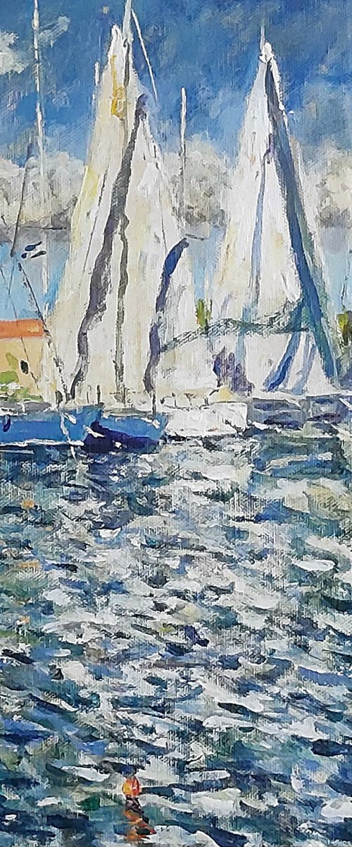 White sails by Dimitris Voyiazoglou