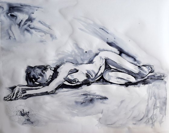 Nude Study in ink / 68 cm x 52 cm