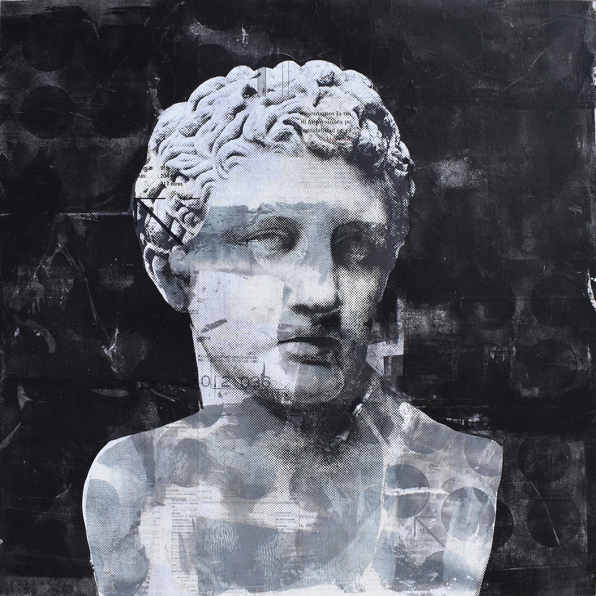 Illustrative Portrait Painting By Manel Villalonga, 24 X 24", 274 Portrait, Original Artwork