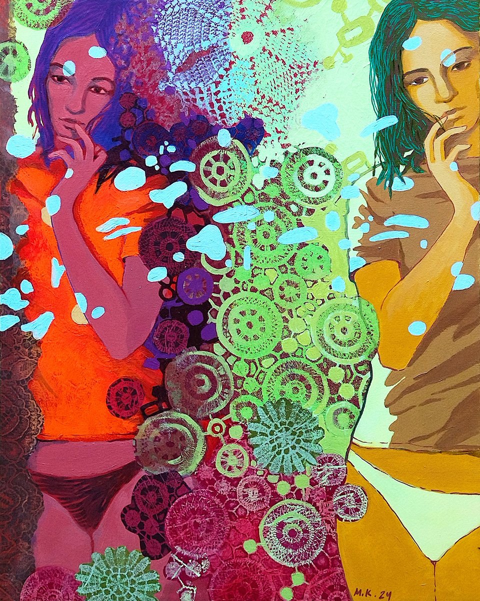 Portrait Collage By Margot Raven, 16 X 20", The Mirror, Original Artwork