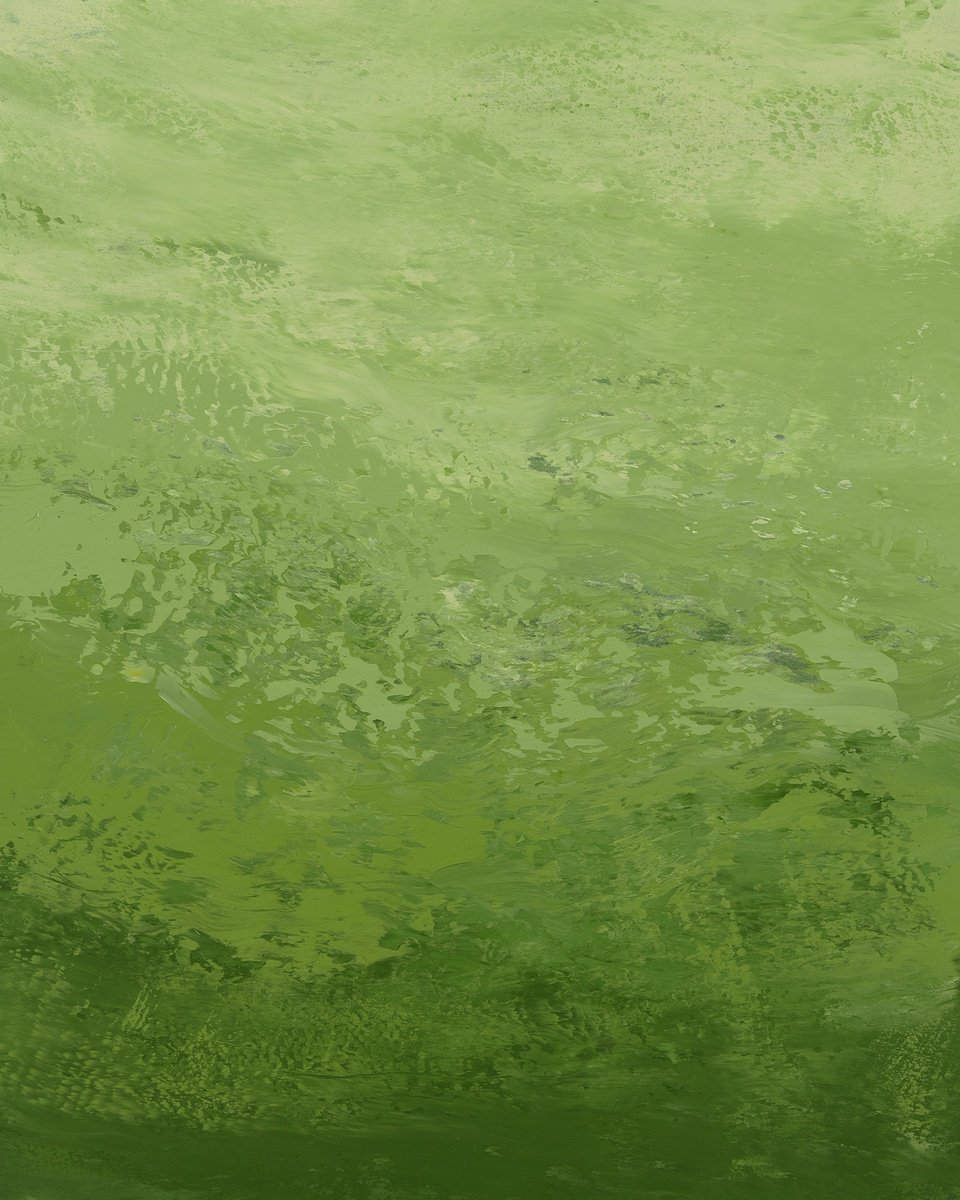 Expressive Abstract Acrylic Painting By Suzanne Vaughan, 24 X 30", Nature Greens, Original Artwork