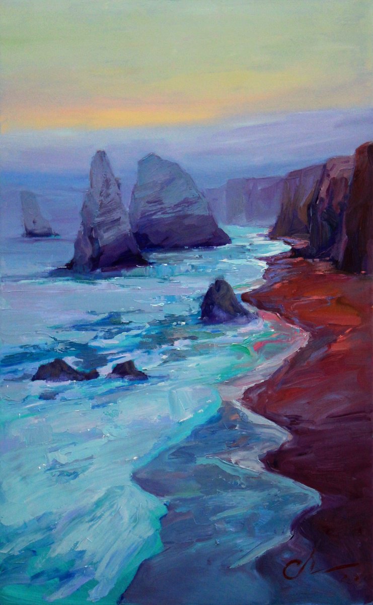 Evening Coast Of Australia By Serhii Cherniakovskyi, 20 X 31, Artwork For Sale On Artfinder