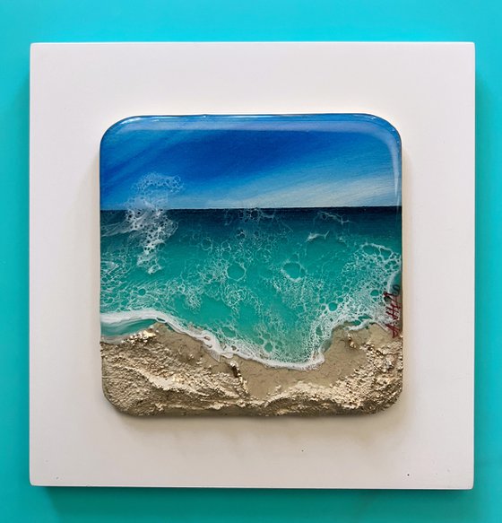 "Little wave" #5 - Miniature ocean painting