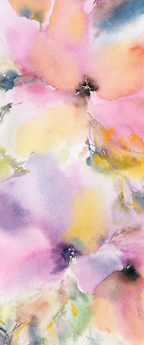 Colorful abstract flowers by Olga Grigo