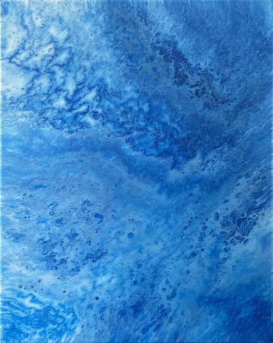 "Sky Splitting" - FREE USA SHIPPING - Original Abstract PMS Fluid Acrylic Painting - 16 x 20 inches