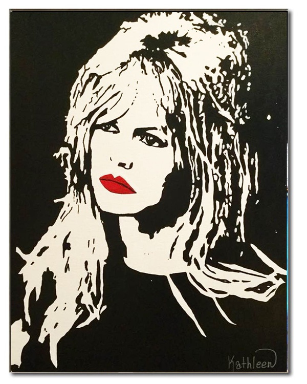 Brigitte Bardot Portrait Black And White Acrylic Artfinder
