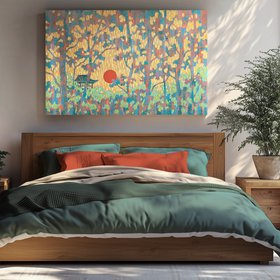 Warm Sunset in the Oriental Forest