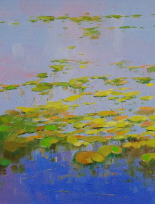 Waterlilies, Large Original oil Painting, Impressionism, Handmade artwork, One of a Kind by Vahe Yeremyan