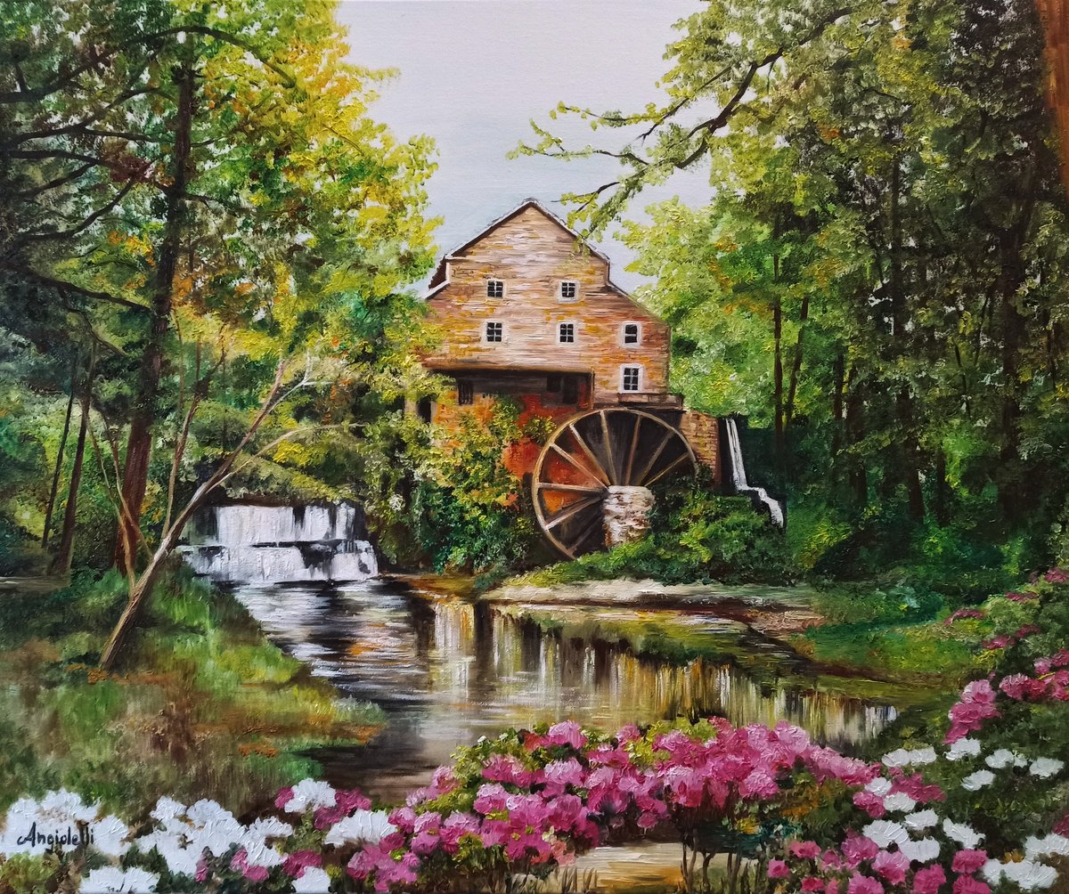 Landscape with mill by Anna Rita Angiolelli