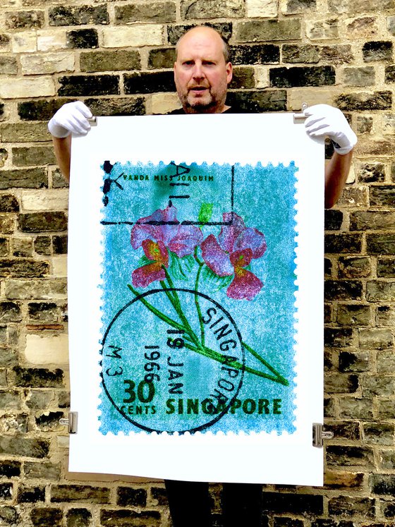 Singapore Stamp Collection '30 Cents Singapore Orchid Blue'