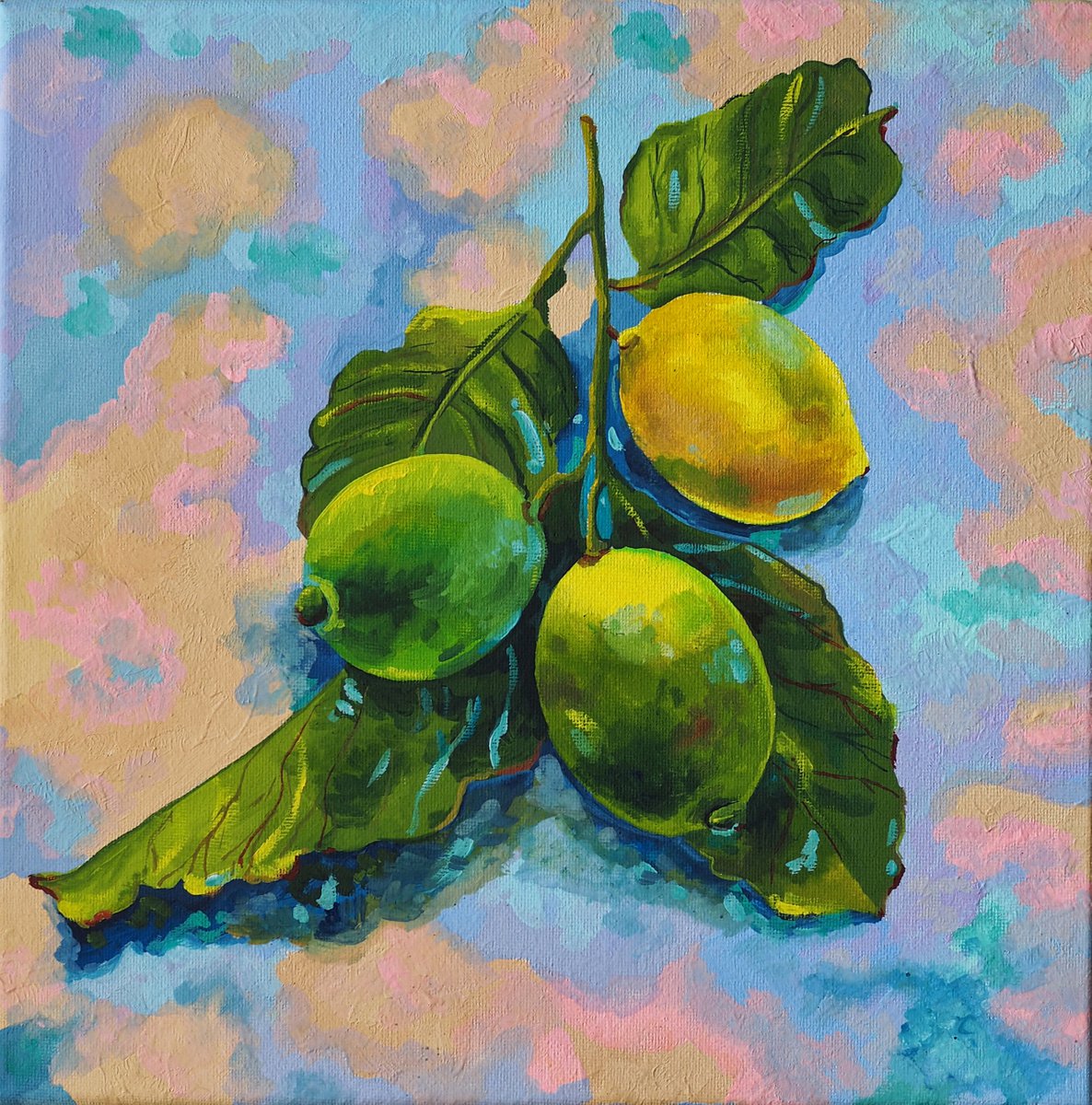 Impressionistic Painting , Lemons By Delnara El, 12 X 12, Artwork For Sale On Artfinder