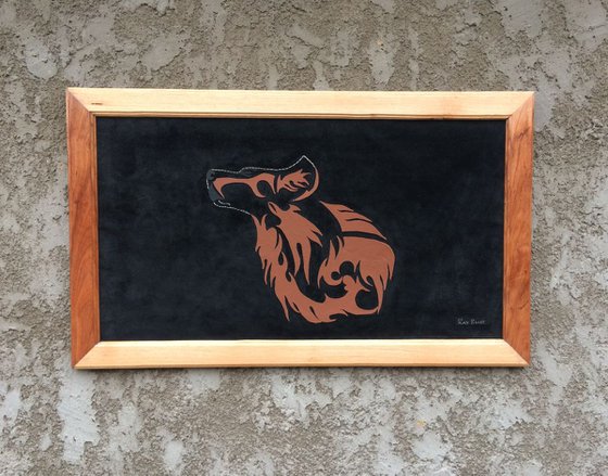 Before the howl,Genuine leather hand made 100x4x60cm