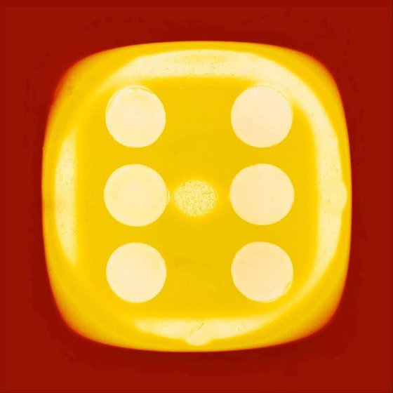 Heidler & Heeps Dice Series, Chartreuse Yellow Six (red)