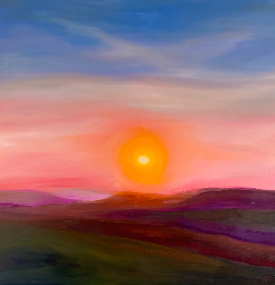 Setting Sun By Francesca Currie, 39 X 39, Artwork For Sale On Artfinder