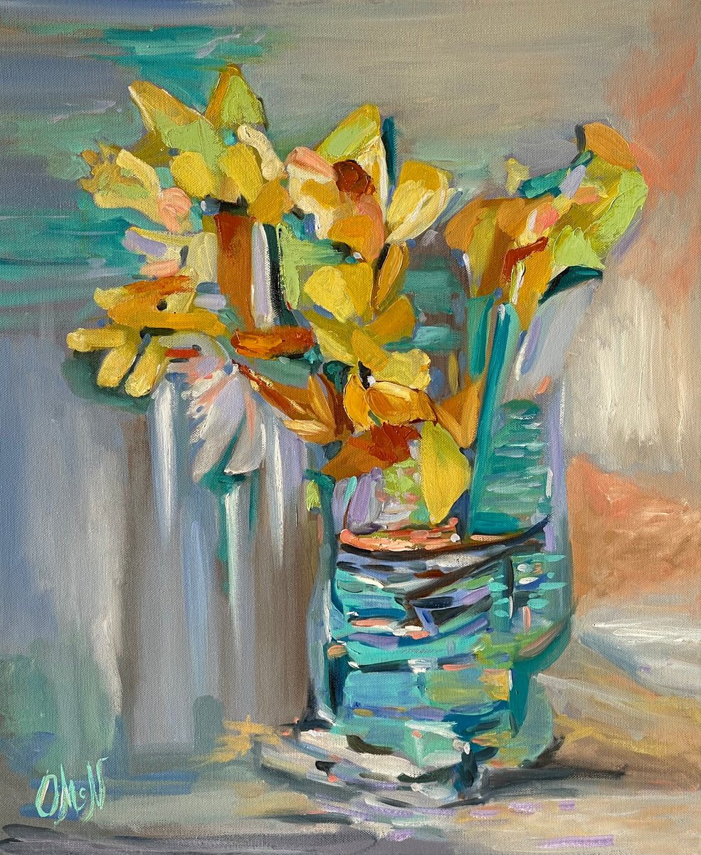 Moments of Gold and Turquoise: Ephemeral Daffodils by Olga McNamara