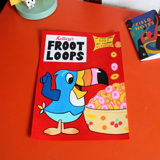 Froot Loops Cereal Painting