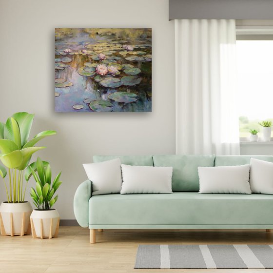 "Pond in Golden Light"