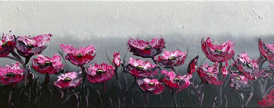 Abstract Poppies on a Panoramic Canvas