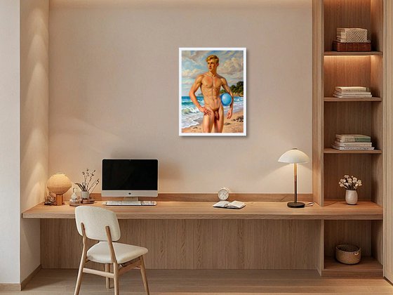 SUMMER REVERIE (NUDE MAN ON THE BEACH)