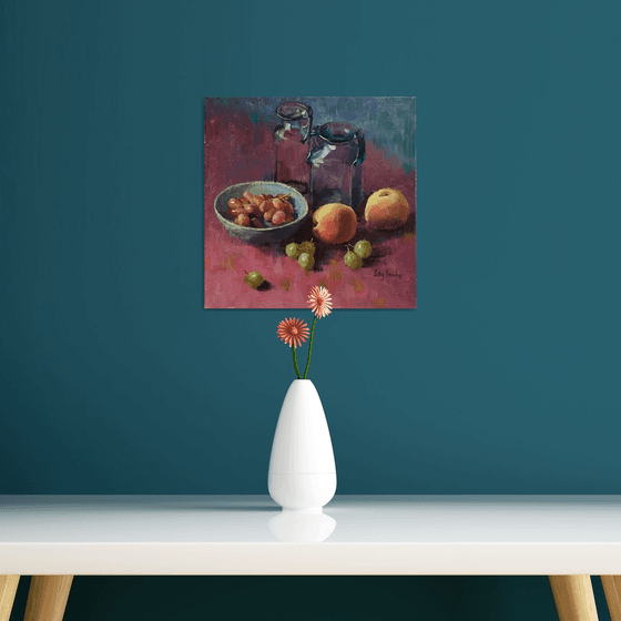 Still Life with Peaches and Grapes