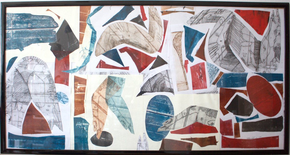 Geometric Abstract Limited Edition Print By Isabellangela Germinario, 42 X 22, Composition 1.0, Original Artwork