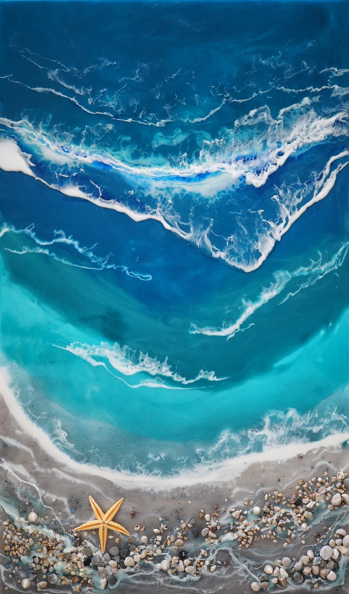 Dream - original turquoise seascape 3d artwork by Delnara El