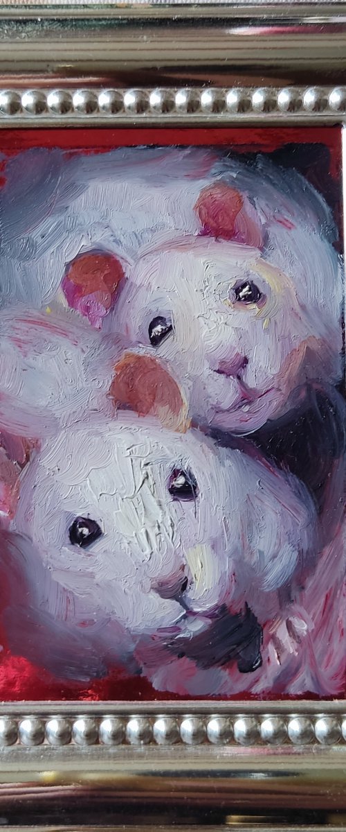 Set: Three Miniatures, oil on cardboard by HELINDA (Olga Müller)