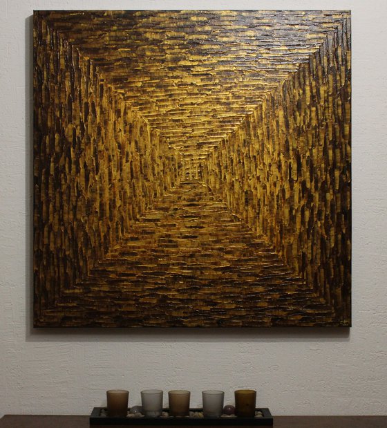 Large gold brown square gradient