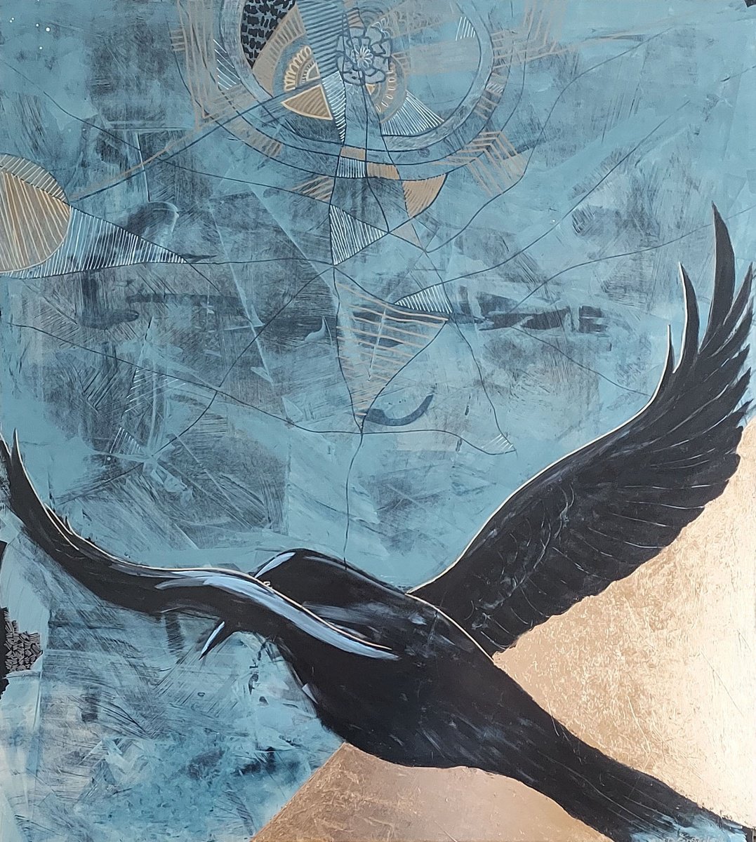 Surrealistic Animal Painting By Danguole Serstinskaja, 32 X 36, Magical, Original Artwork