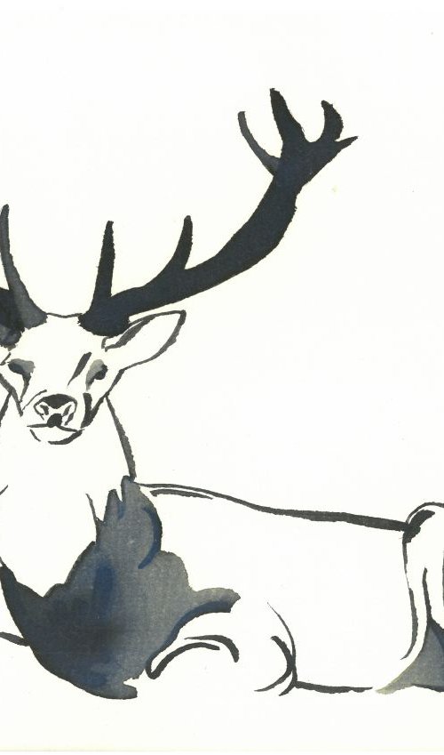 Deer I Animal Drawing by Ricardo Machado