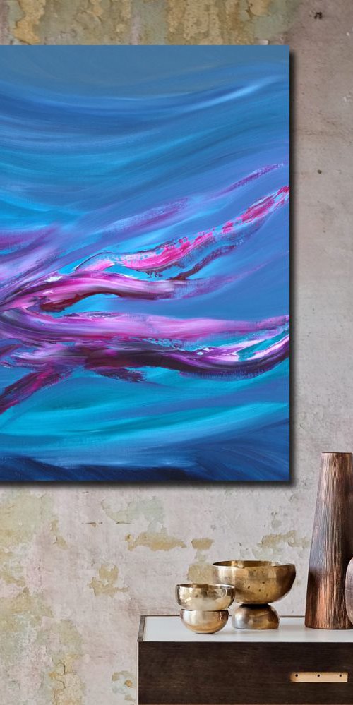 Revolving time II, 60x60 cm, Deep edge, Original abstract painting, oil on canvas by Davide De Palma