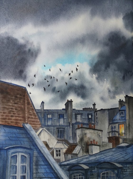 Paris Rooftops after the Rain -  France - Parisian rooftops