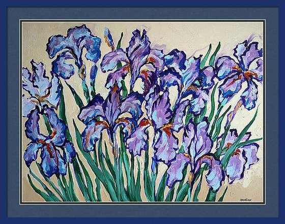 Irises on Cream