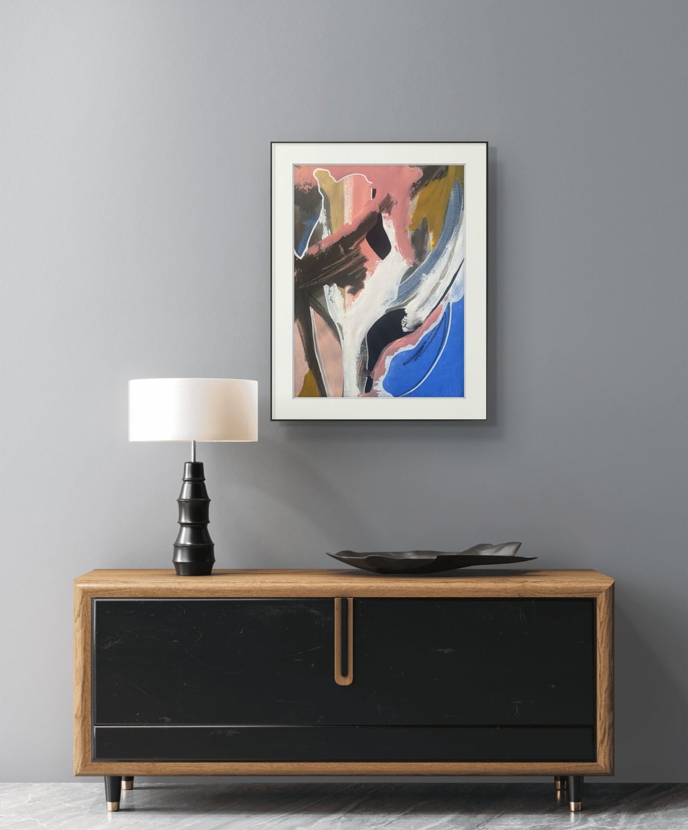 Abstract Acrylic Painting By Yulia Lazorenko, 14 X 18", Spring Vibes #8, Original Artwork