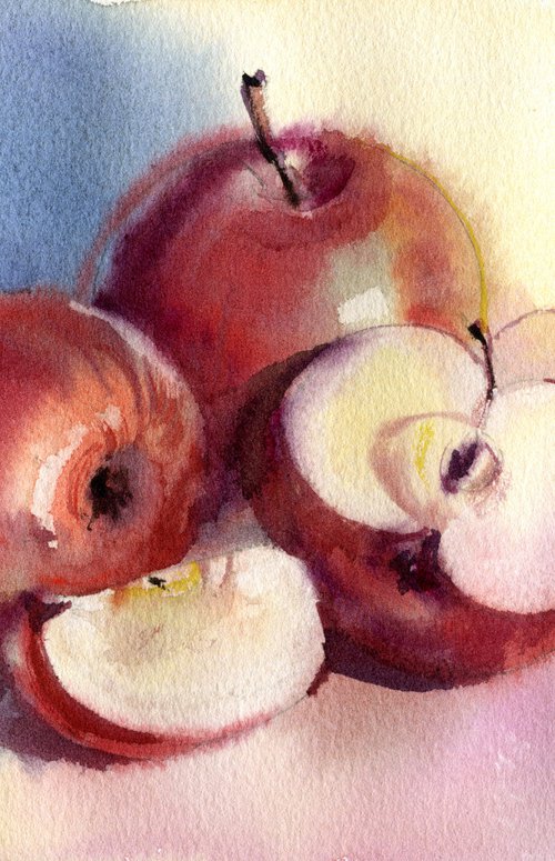 Red apples on a table by SVITLANA LAGUTINA