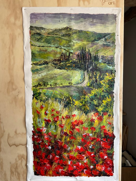 "Poppies of Tuscany. Before the rain."