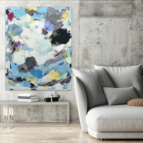 Soulful Memories II - Large, contemporary painting
