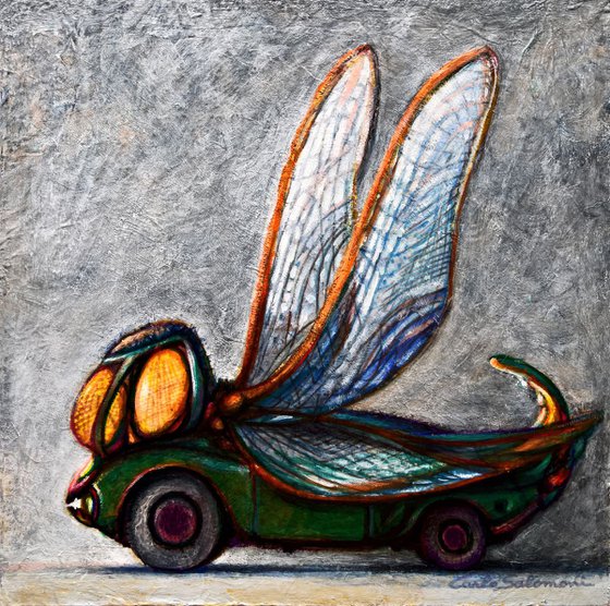 - DRAGONFLY CAR - ( 30 x 30 cm )