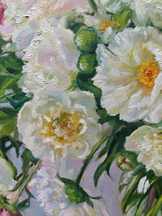 Peonies bouquet  still life