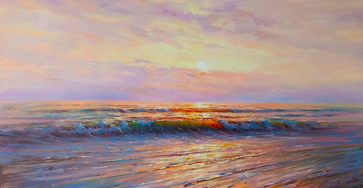 Sunrise on sea by Andrej Ostapchuk