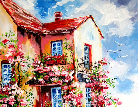 House with roses