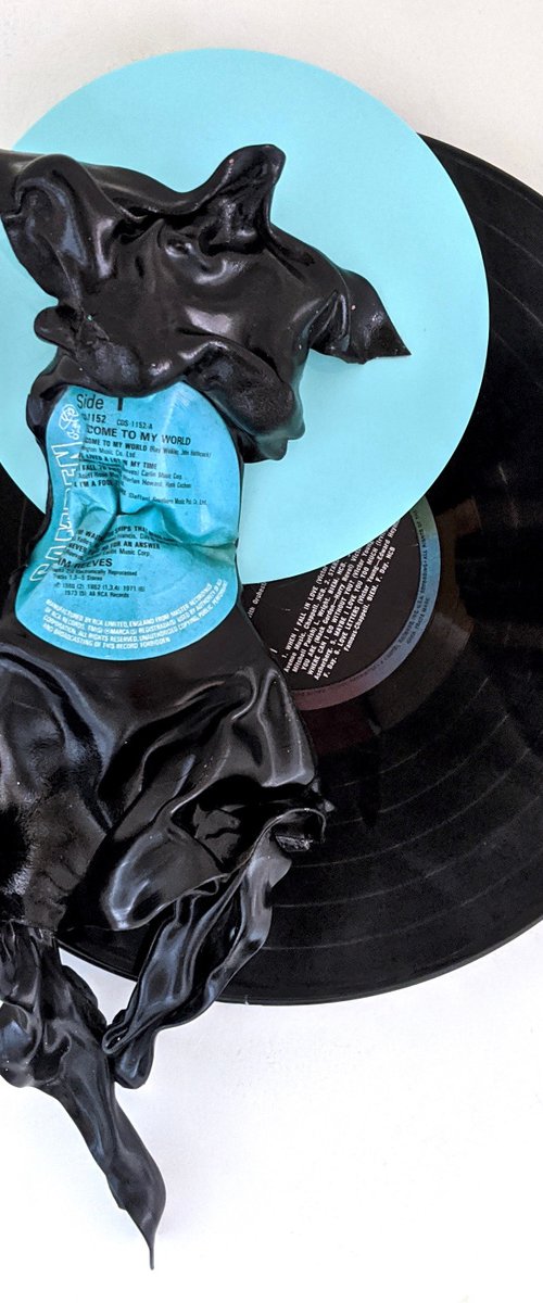 Vinyl Music Record Sculpture - "Welcome to my World, Angel" by Seona Mason