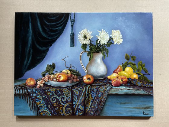 Still life with a scarf
