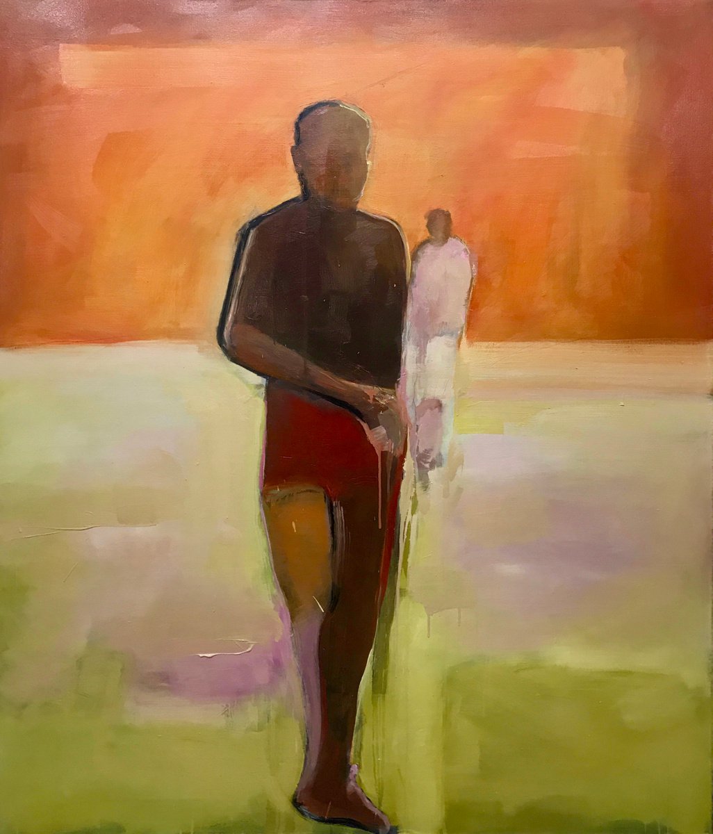 Expressive Oil Painting , Pele Wait By Romuald Mulk Musiolik, 51 X 59, Artwork For Sale On Artfinder