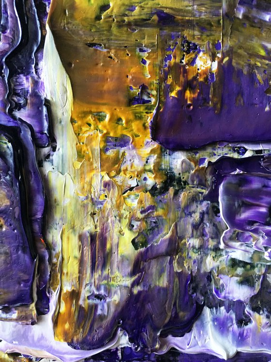 "Rock Me In Purple" - Original Large PMS Oil Painting On Canvas - 36 x 18 inches