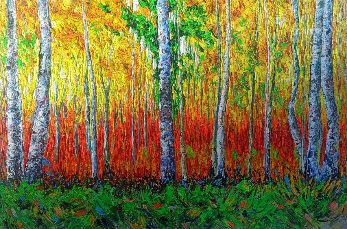 Autumn landscape (80x120cm, oil painting) by Narek Qochunc