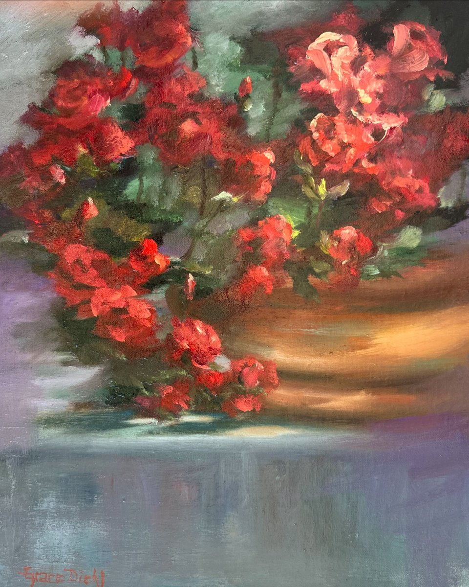 Photorealistic Botanical Oil Painting By Grace Diehl, 11 X 14, For You, Original Artwork