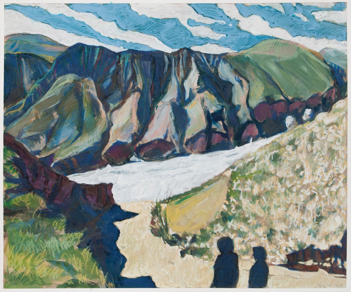 Expressive Landscape Painting By Ishai Rimmer, 14 X 12, Valley, Original Artwork